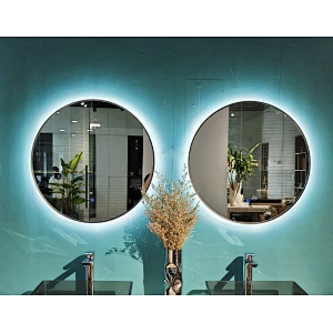 Mosmile Round Wall Hotel illuminating Framed Bathroom Mirror with LED